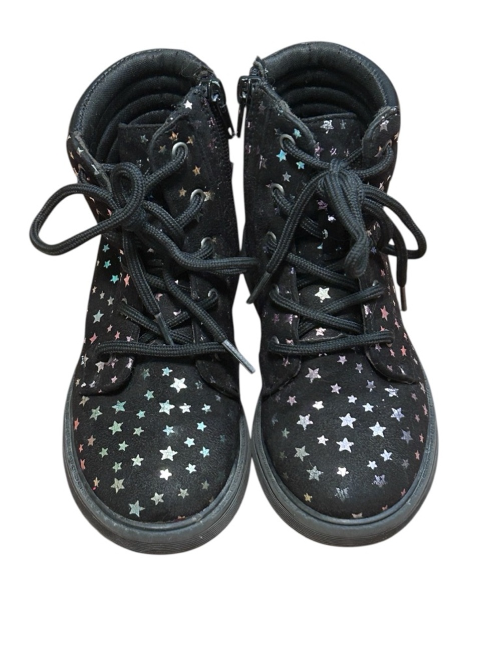 Tucker + Tate Kids Black Star-Print Lace-Up Boots Size 9M